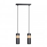 LAMPA WISZĄCA TUBA NAD STÓŁ Z DREWNEM EMIBIG AKARI 2 BLACK