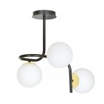 LAMPA SUFITOWA NOWOCZESNA KULE BIAŁE EMIBIG RAGNAR 3 BLACK GOLD