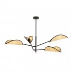LAMPA WISZĄCA CZARNA DEKORACYJNA DO POKOJU SALONU EMIBIG VENE 4 BLACK/RATTAN