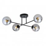 LAMPA SUFITOWA CZARNA KULE SZKLANE DO POKOJU SALONU EMIBIG ROMA 4 BL GRAFIT