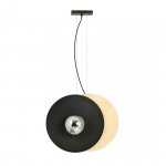 LAMPA WISZĄCA CZARNA Z DREWNEM KULE SZKLANE EMIBIG SOHO 2 BL GRAFIT oprawa oświetleniowa