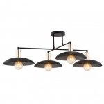 LAMPA WISZĄCA CZARNO ZŁOTA METALOWA LOFT EMIBIG SPIRIT 4 BLACK  oprawa oświetleniowa