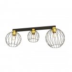LAMPA SUFITOWA PLAFON CZARNY DRUCIANY NEST 3 BL GOLD oprawa oświetleniowa
