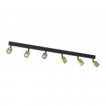 TK LIGHTING TOP BLACK/GOLD 1022 LAMPA SUFITOWA LISTWA CZARNA DŁUGA CZARNO ZŁOTA ZŁOTE REFLEKTORKI