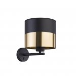 TK LIGHTING LONDYN GOLD 3475 KINKIET CZARNO ZŁOTY ABAŻUR