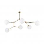 TK LIGHTING FAIRY GOLD LAMPA SUFITOWA ZŁOTA SZKLANE KLOSZE KULE BIAŁE