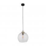 TK LIGHTING DEVI TRANSPARENT 4578 LAMPA WISZĄCA SZKLANA KULA TRANSPARENTNA CZARNO ZŁOTA 25CM