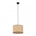 TK LIGHTING LIBERIA 4730 LAMPA WISZĄCA CZARNA Z NATURALNYM ABAŻUREM RAFFIA 30CM