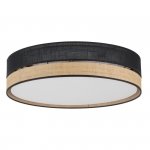 TK LIGHTING 4763 PAGLIA NEW BLACK LAMPA SUFITOWA PLAFON 45CM CZARNY NATURAL RATTAN