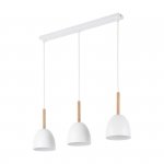 TK LIGHTING NORD WHITE 4869 LAMPA WISZĄCA BIAŁA Z DREWNEM NAD STÓŁ