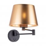 TK LIGHTING GLORY GOLD 6482 KINKIET NA WYSIĘGNIKU CZARNO ZŁOTY Z WŁĄCZNIKIEM