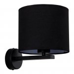 KINKIET CZARNY Z ABAŻUREM KLASYCZNY DO SALONU SYPIALNI POKOJU LIGHT PRESTIGE CECINA  LP-114/1W BK