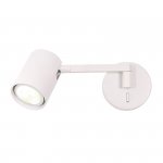 KINKIET BIAŁY NA WYSIĘGNIKU Z WŁĄCZNIKIEM REFLEKTOR LIGHT PRESTIGE SNOW  LP-731/1WL WH