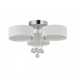LAMPA PLAFON NOWOCZESNY GLAMOUR BIAŁY Z KRYSZTAŁKAMI NA PILOTA LED RGB DO SALONU SYPIALNI POKOJU LIGHT PRESTIGE GAMBELA  LP-991/3C WH