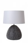 LAMPKA STOŁOWA NOCNA CZARNA  Z TRAWY MORSKIEJ Z BIAŁYM ABAŻUREM LUCIDE MADUKA 10550/81/30