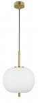 LAMPA WISZĄCA ZŁOTA NOWOCZESNA Z BIAŁYM KLOSZEM DO SALONU SYPIALNI KUCHNI JADALNI LUCES EXCLUSIVAS PILAR LE41754
