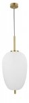 LAMPA WISZĄCA ZŁOTA NOWOCZESNA Z BIAŁYM KLOSZEM DO SALONU SYPIALNI KUCHNI JADALNI LUCES EXCLUSIVAS PILAR LE41756