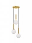 LAMPA WISZĄCA ZŁOTA MOSIĄDZ KLOSZE KULE BIAŁE NAD STÓŁ DO KUCHNI JADALNI SALONU LUCES EXCLUSIVAS AGRO LE43223