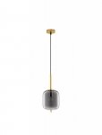 LAMPA WISZĄCA ZŁOTA Z GRAFITOWYM KLOSZEM SMOKY DO SALONU SYPIALNI KUCHNI JADALNI LUCES EXCLUSIVAS PILAR LE43665