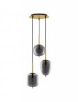 LAMPA WISZĄCA ZŁOTA Z GRAFITOWYM KLOSZEM SMOKY DO SALONU SYPIALNI KUCHNI JADALNI LUCES EXCLUSIVAS PILAR LE43668