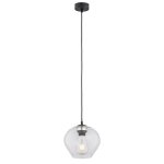 LAMPA WISZĄCA SZKLANA 20CM CZARNO ZŁOTA Z TRANSPARENTNYM KLOSZEM PRZEŹROCZYSTA DO SALONU JADALNI KUCHNI NAD STÓŁ ARGON KALIMERA 4041