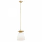 LAMPA WISZĄCA ZŁOTA ZE SZKLANYM BIAŁYM KLOSZE DO SALONU JADALNI KUCHNI ARGON ARDEN 8261
