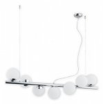 LAMPA WISZĄCA CHROM SZKLANE KULE BIAŁE MLECZNE LEMIR OSSO