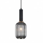 ITALUX ANTIOLA PND-5588-1M-BK+SG LAMPA WISZĄCA NOWOCZESNA CZARNA SZKLANY DYMIONY KLOSZ