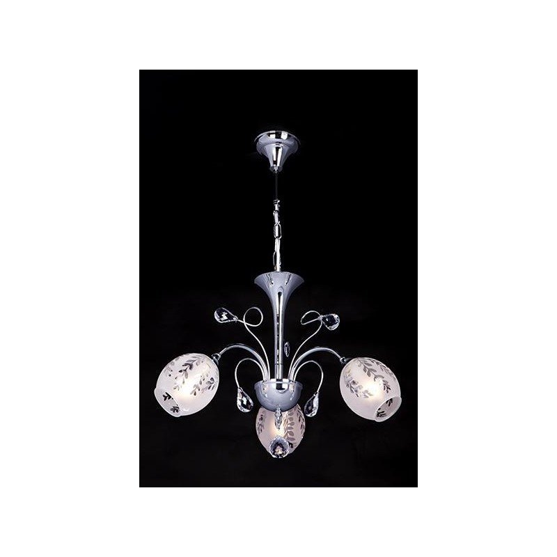 Lampa Wisząca żyrandol Nowoczesny Z Kryształami Kryształowy Chrom