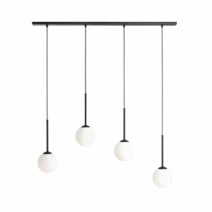ARTERA BOSSO 4 BLACK LAMPA WISZĄCA NOWOCZESNA CZARNA KULE BIAŁE