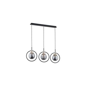 ALFA SOSNOWSCY AKIRA 62174 LAMPA WISZĄCA CZARNA NA LISTWIE NOWOCZESNA DYMIONE KLOSZE