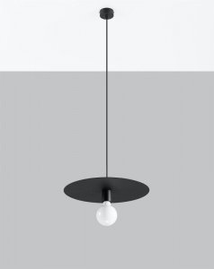 Lampa wisząca FLAVIO czarna stal nowoczesny zwis loftowy na sufit E27 LED SOLLUX LIGHTING