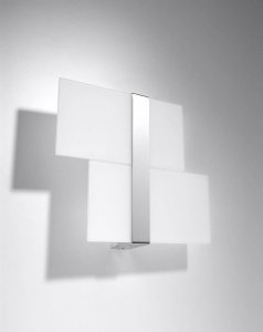 Kinkiet MASSIMO nowoczesna  lampa ścienna białe szkło stal chrom G9 LED SOLLUX LIGHTING