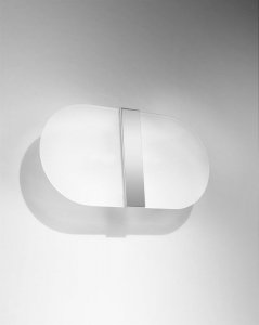 Kinkiet SALIA biały nowoczesna lampa ścienna białe szkło stal chrom G9 LED SOLLUX LIGHTING