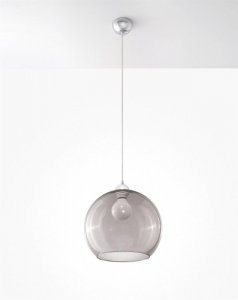 Lampa wisząca BALL grafit kula loft szkło E27 LED SOLLUX LIGHTING