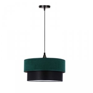 CANDELLUX SOLANTO LAMPA WISZĄCA CZARNY 1X60 E27 ABAŻUR DUO 35+30 BUT.ZIELEŃZŁOTO +CZARNY