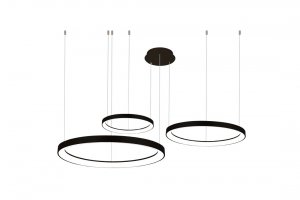AZZARDO AZ5024 AGNES PENDANT 38+58+78 DIMM CCT SWITCH BK LAMPA WISZĄCA KOŁA RINGI CZARNE ŚCIEMNIALNA ZMIENNA BARWA ŚWIATŁA 