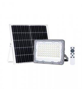 Naświetlacz solarny FOKUS, lampa solarna ogrodowa, natynkowa, LED, pilot, 100W