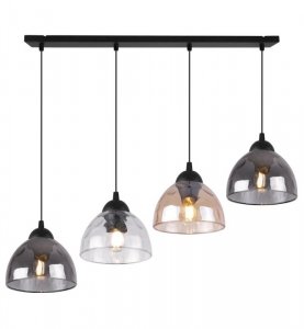 Lampa wisząca VENICE, sufitowa, czarna listwa loft do jadalni, kuchni, salonu, kolorowa, szklana