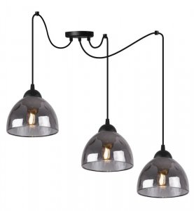 Lampa wisząca VENICE, sufitowa, potrójna, pająk, grafitowy, czarny, loft, nowoczesny, E27