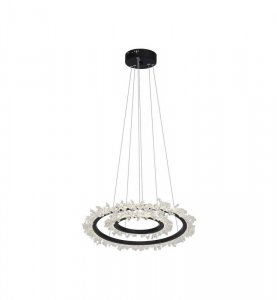 Lampa wisząca sufitowa żyrandol LED FROZEN, w kolorze czarnym, do jadalni