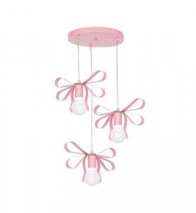 Lampa wisząca sufitowa dziecięca EMMA, w kolorze różowym, do sypialni, potrójna