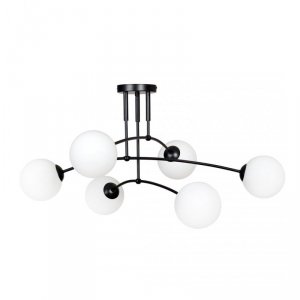 LAMPA WISZĄCA NOWOCZESNA KULE BIAŁE EMIBIG PREGOS 6 BLACK