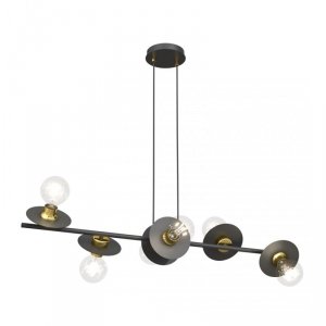 LAMPA WISZĄCA NOWOCZESNA NA LISTWIE CZARNA EMIBIG TOKEN 6 BL GOLD oprawa oświetleniowa
