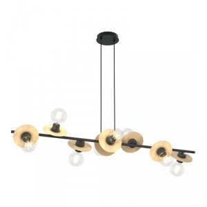 LAMPA WISZĄCA NOWOCZESNA NA LISTWIE CZARNA EMIBIG TOKEN 8 BL WOOD oprawa oświetleniowa