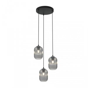 LAMPA WISZĄCA SZKLANA NOWOCZESNA EMIBIG VERDI 3 PREM BL GRAFIT oprawa oświetleniowa