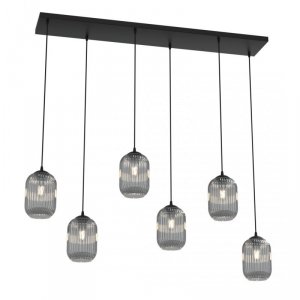 LAMPA WISZĄCA SZKLANA NOWOCZESNA EMIBIG VERDI 6 BL GRAFIT oprawa oświetleniowa