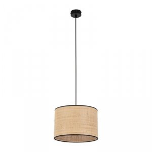 TK LIGHTING LIBERIA 4730 LAMPA WISZĄCA CZARNA Z NATURALNYM ABAŻUREM RAFFIA 30CM