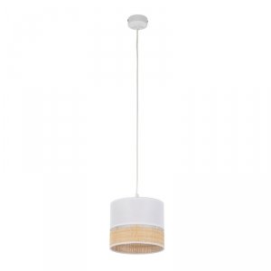 TK LIGHTING 4766 PAGLIA NEW WHITE LAMPA WISZĄCA BIAŁA BIAŁY ABAŻUR RATTAN EKO NATURAL BOHO