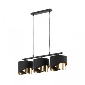 TK LIGHTING GRANT BLACK 4824 LAMPA WISZĄCA CZARNO ZŁOTA Z ABAŻURAMI